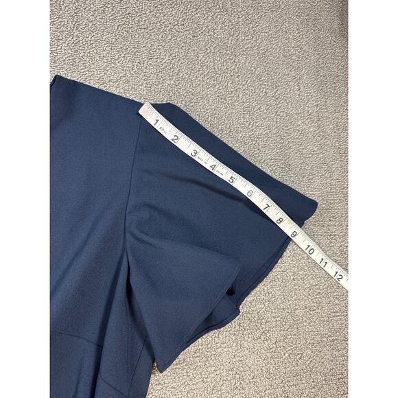 Preston & York Jumpsuit Kayla Tie Belt Classic Cocktail Evening Navy Blue Size 6 - Picture 8 of 10